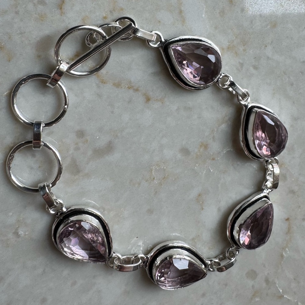 NWOT Sundance Sunset Rain Bracelet, Pink Kunzite, Sterling Silver - Picture 5 of 9
